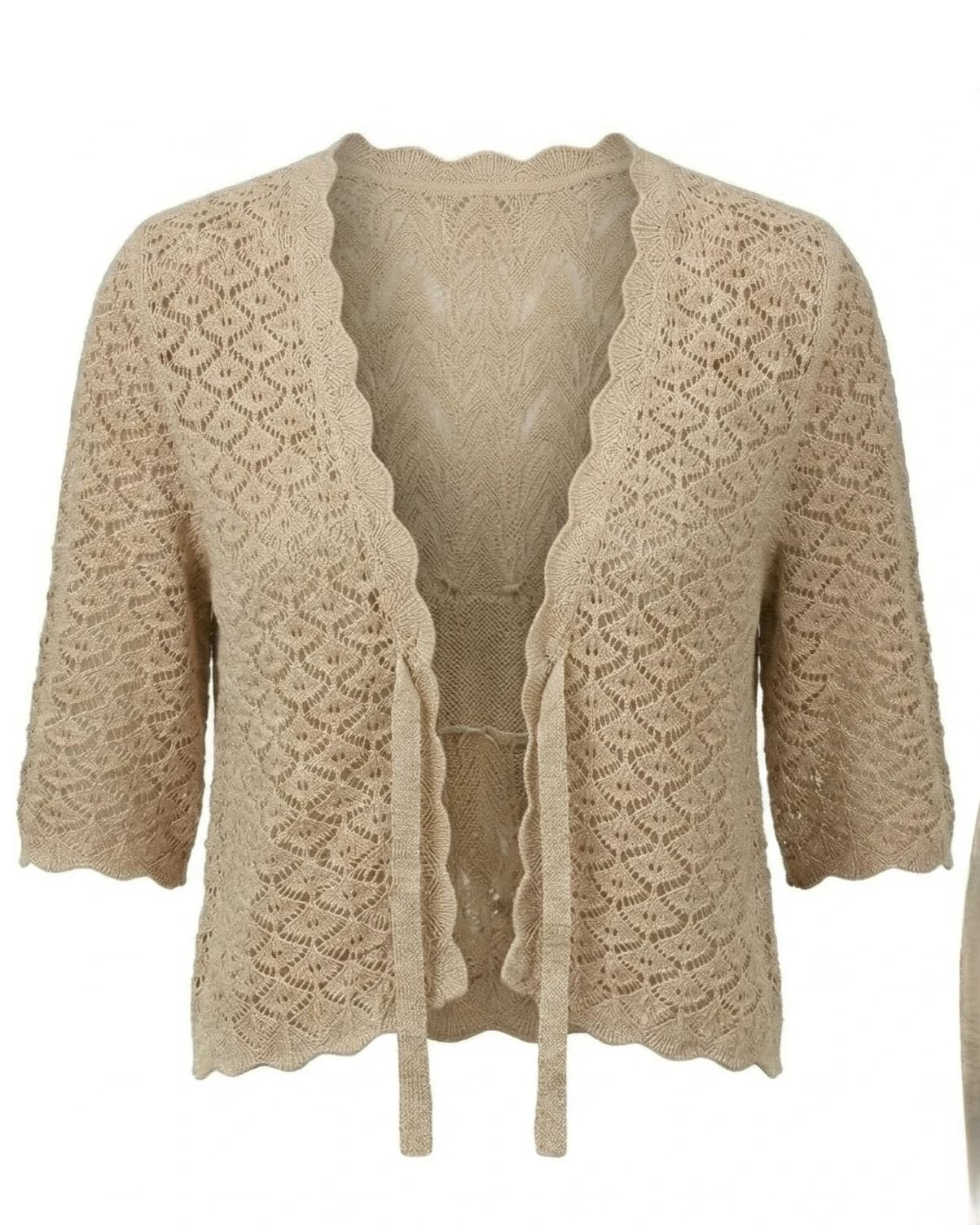 Bolero "Gala" en Punto Calado: La Caricia de Elegancia que Completa tu Look — vista 3