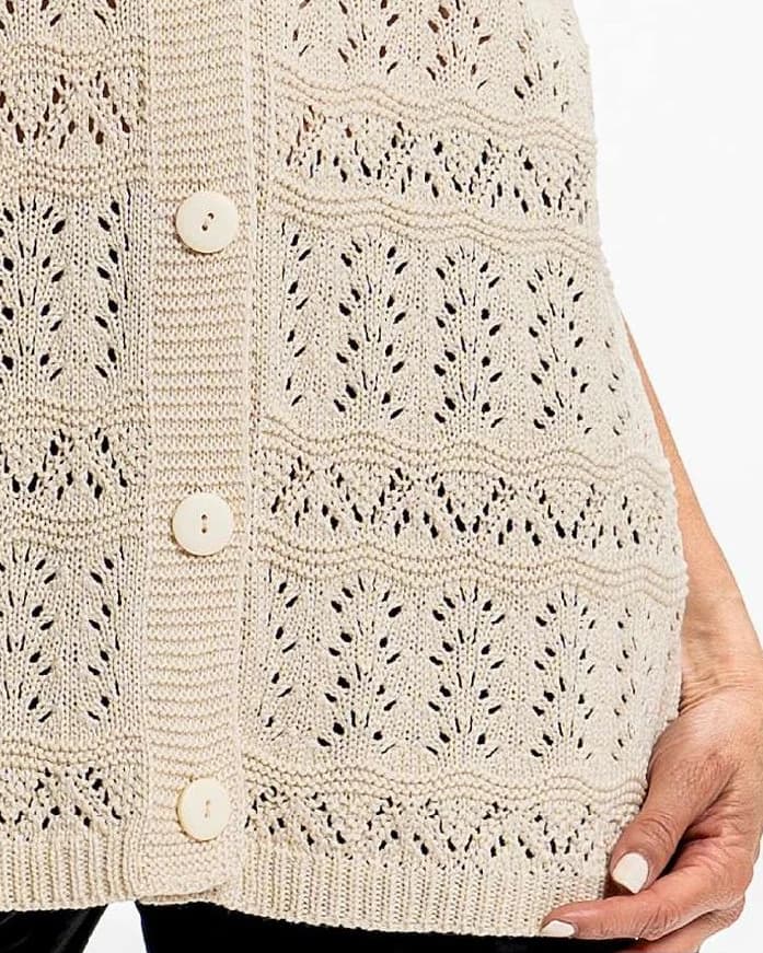 Chaleco Beige de Punto Calado "Elegancia Atemporal" - vista secundaria